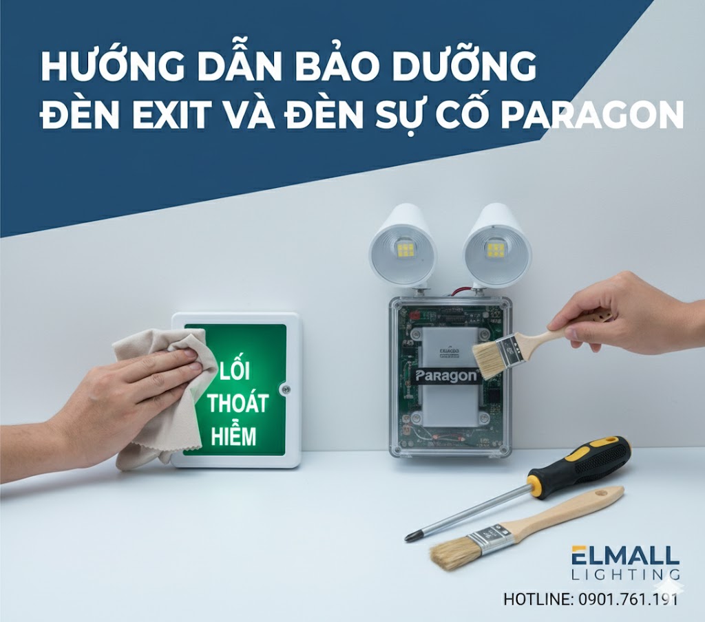 Hướng dẫn lựa chọn đèn Exit và đèn sự cố Paragon đạt chuẩn kiểm định PCCC 2026 9 den exit va su co paragon